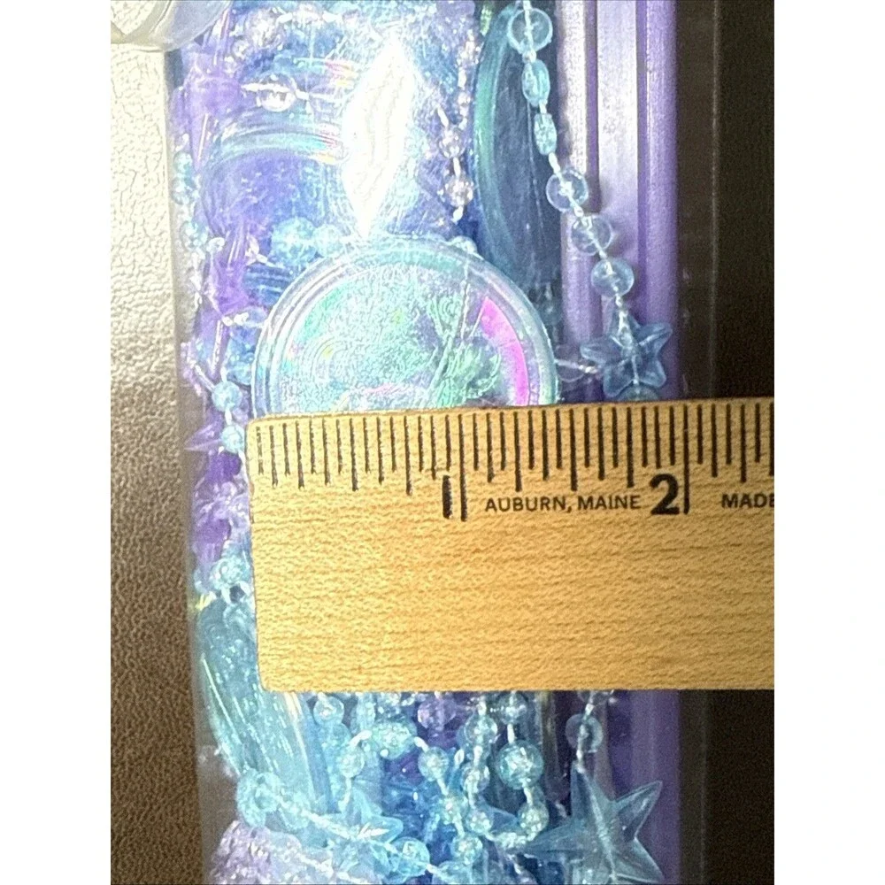 NEW Disney Tinkerbell & Stars Plastic Beaded Door Curtain Iridescent Purple Blue